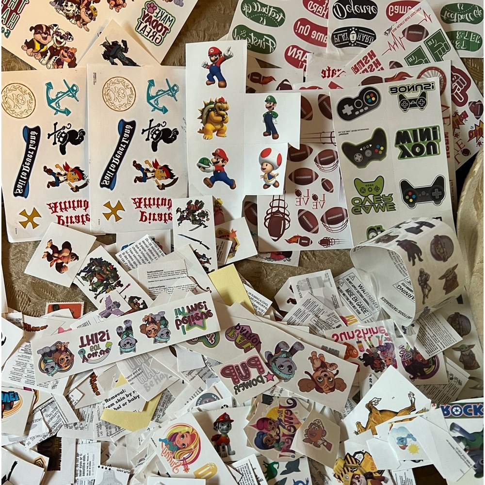 Disney Nick Jr nickoleon gaming Tattoos Lot Assortment new